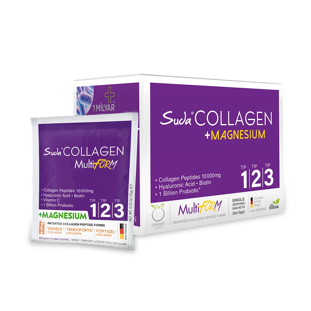 Suda Collagen  Portakal Aromalı Multiform +Magnesium 30 x 15 gr 