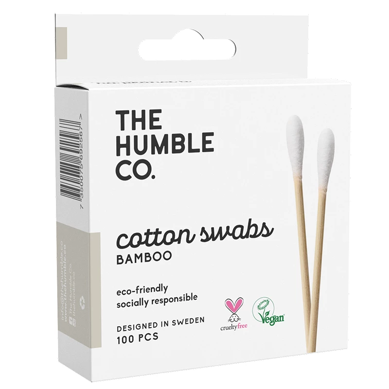 Humble Brush Bambu Kulak Çubuğu - Beyaz 100 Adet