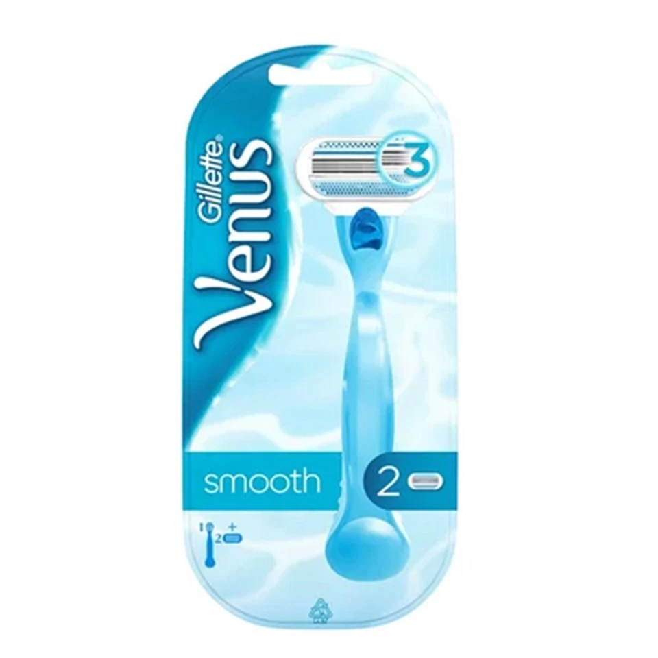 Gillette Venüs Smooth Mavi Tıraş Makinesi + 2 Yedek Başlık