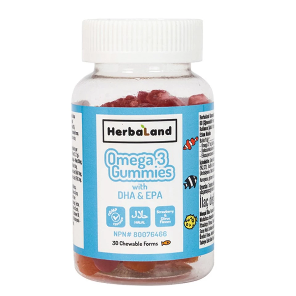 Herbaland Omega 3-Gummies DHA ve EPA 30 Adet