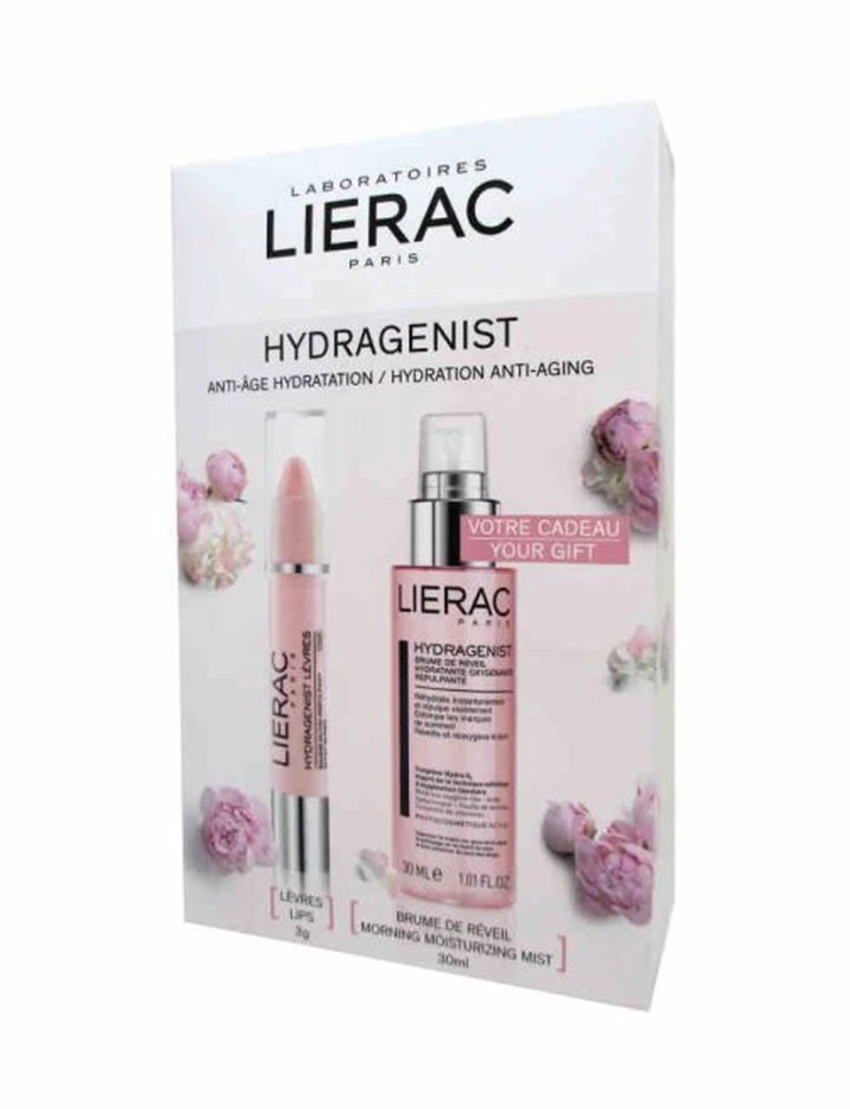 Lierac Hydragenist Pink Gloss Effect Lip Balm 3gr + Hydragenist Moisturizing Mist 30 ml