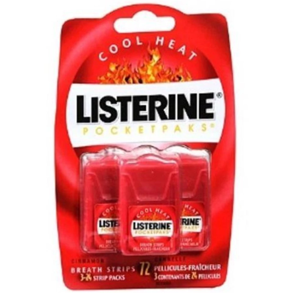 Listerine Pocketpaks Oral Care Strips Cool Heat 72 Adet
