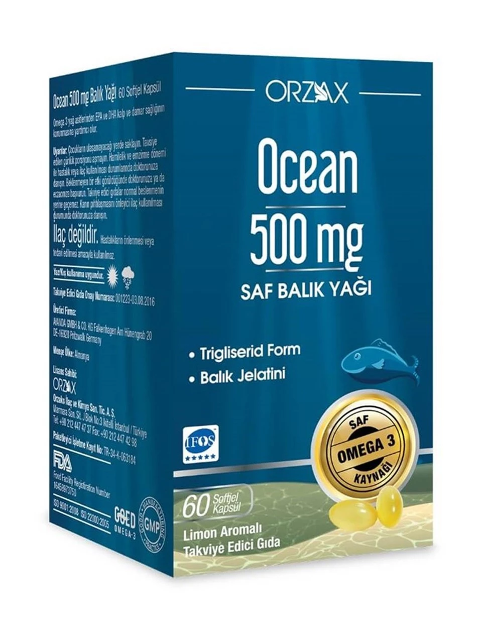 Ocean 500mg 60 Kapsül