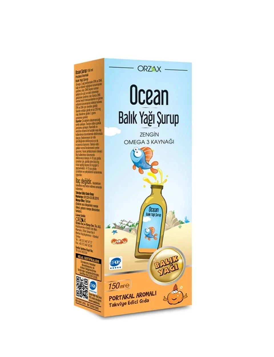 Ocean Omega3 Şurup 150 ml - Portakal