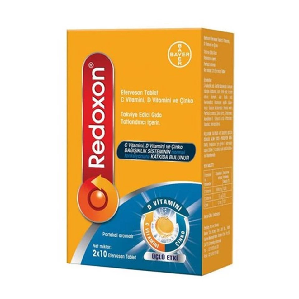 Redoxon Efervesan Üçlü Etki 2 x 10 Efervesan Tablet