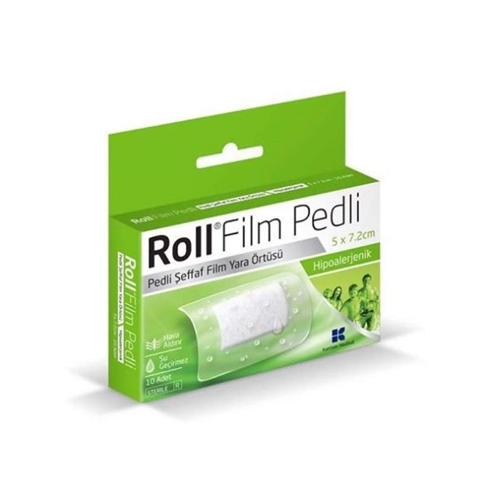 Roll Film Pedli 5X7.2 CM 10LU Steril Pedli Film Yara Örtüsü Su Geçirmez