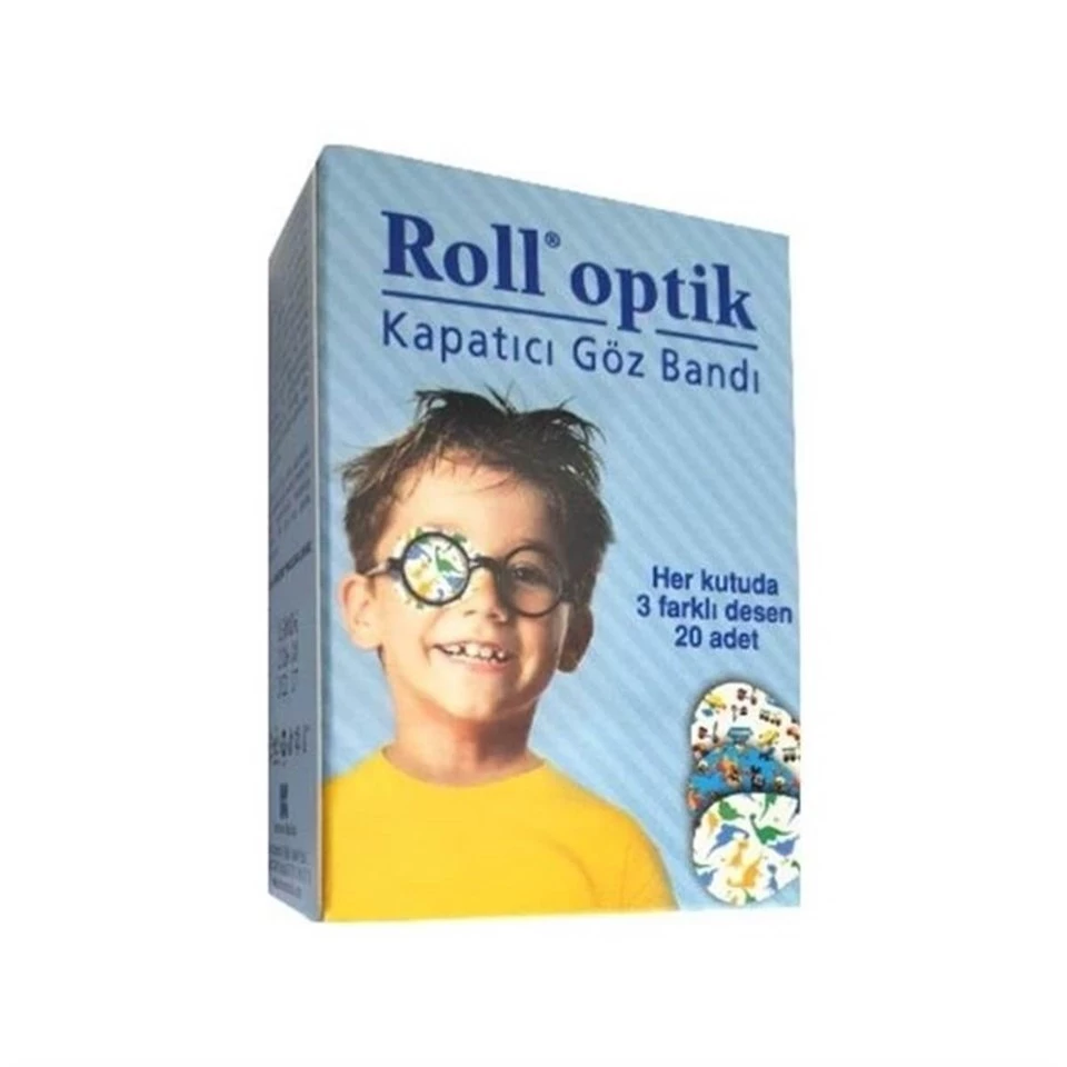 Roll Optik Kapatıcı Desenli Erkek Çocuk Göz Bandı 20 li