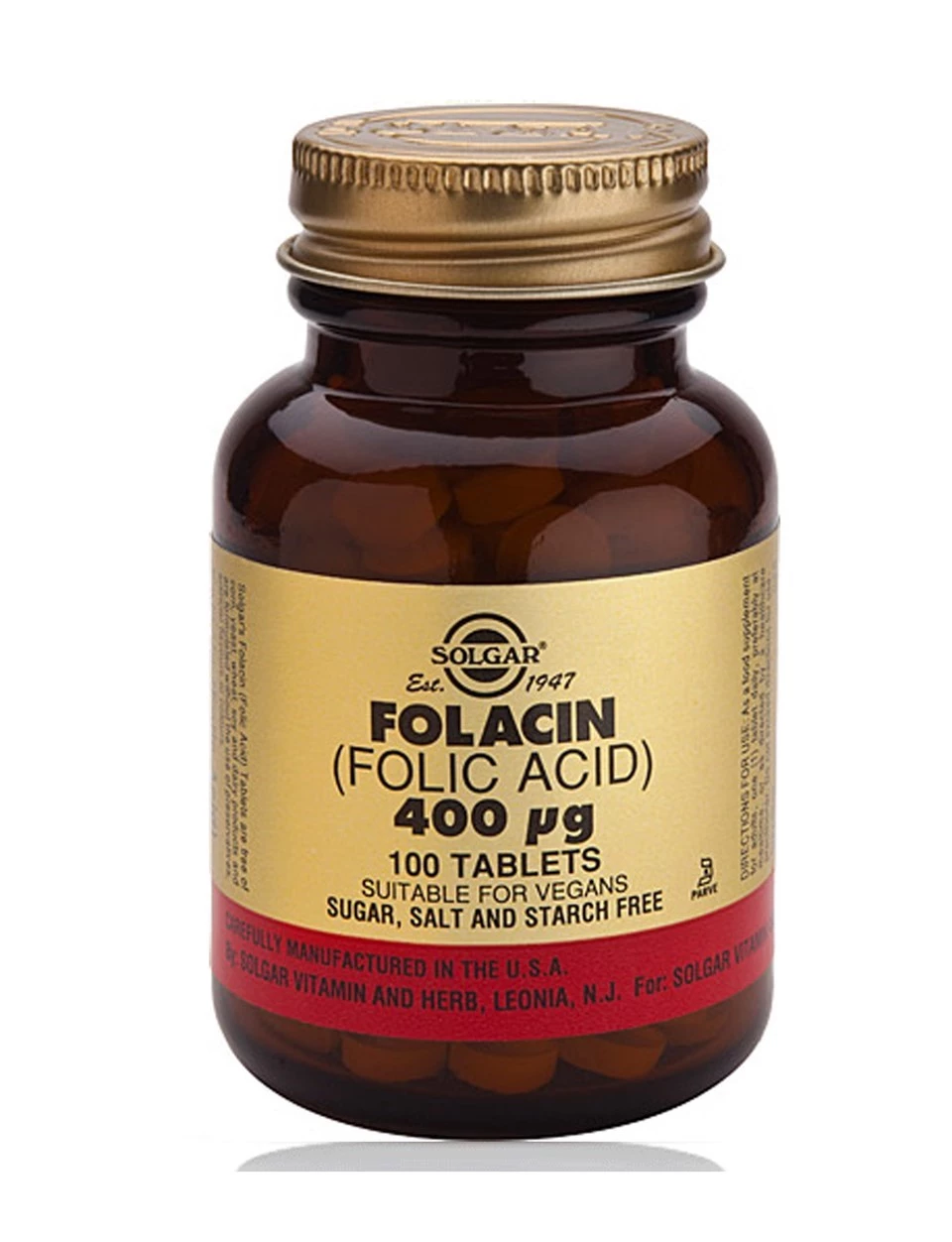 Solgar Folic Acid (Folacin) 400 mcg 100 Tablet
