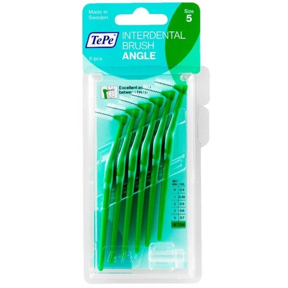 Tepe Angle Arayüz Diş Fırçası 0.8mm Yeşil Renk 6'lı Paket