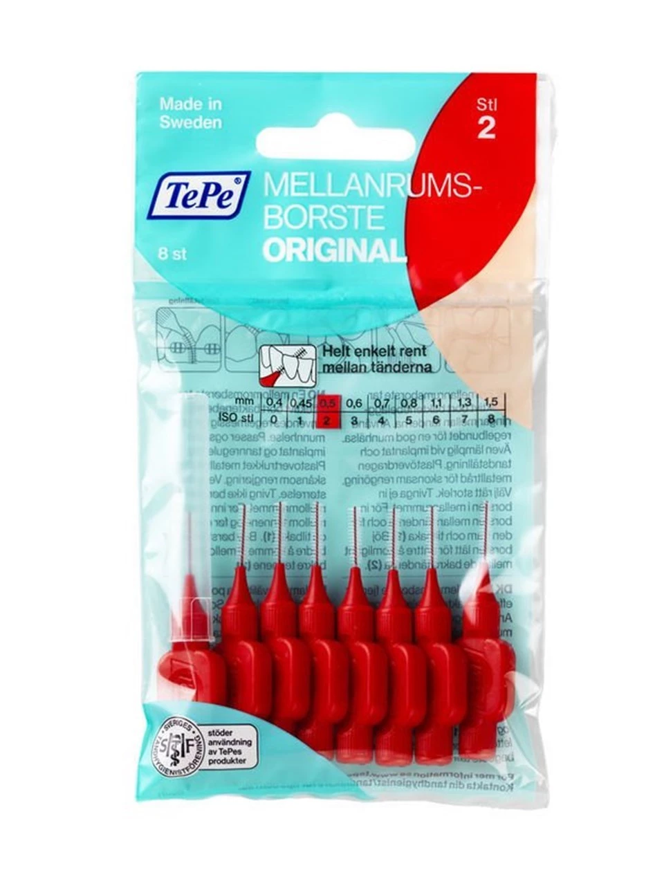 Tepe Diş Arası Fırçası Kırmızı 0.5 mm 8'li