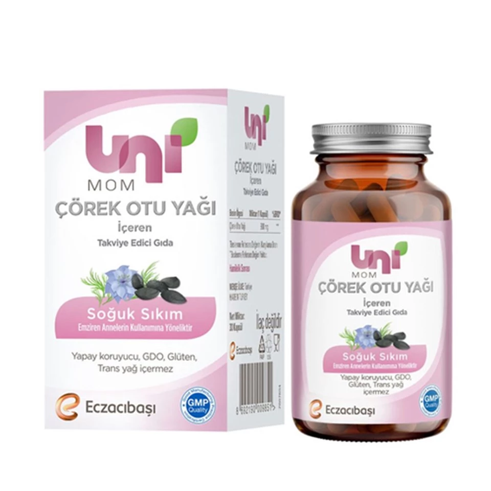 Uni Mom Çörek Otu Yağı Takviye Edici Gıda 30 Kapsül